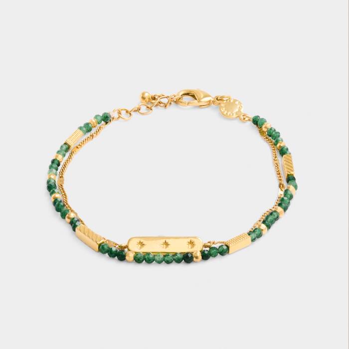 Katie Loxton Waterproof Birthstone Bracelet May Green Agate 18cm