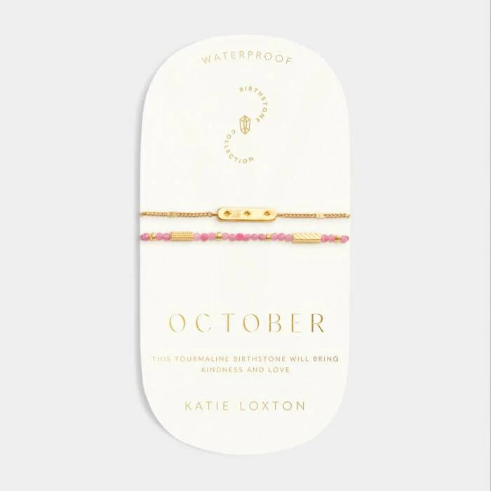 Katie Loxton Waterproof Birthstone Bracelet October Tourmaline 18cm