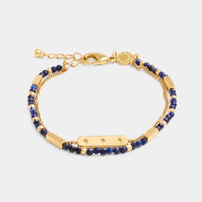 Katie Loxton Waterproof Birthstone Bracelet September Lapis Lazuli 18cm