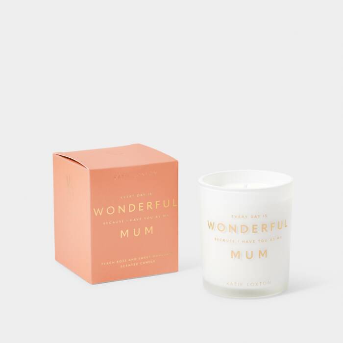 Katie Loxton Sentiment Candle Every Day Is Wonderful Because I Have You As My Mum Peach Rose And Sweet Mandarin